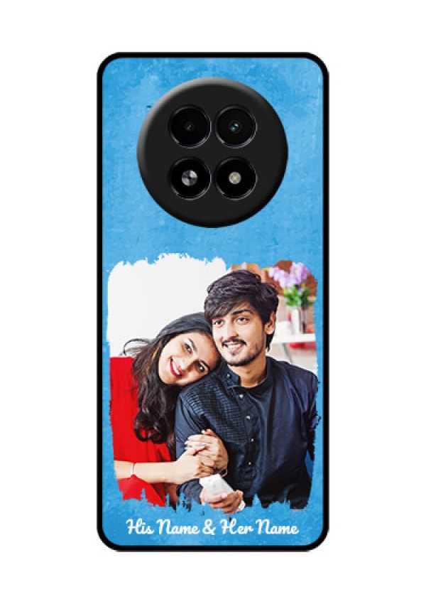 Realme 13 5G Custom Glass Phone Case - Blue Color Vintage Design