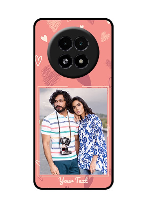 Realme 13 5G Custom Glass Phone Case - Love Doodle Art Design