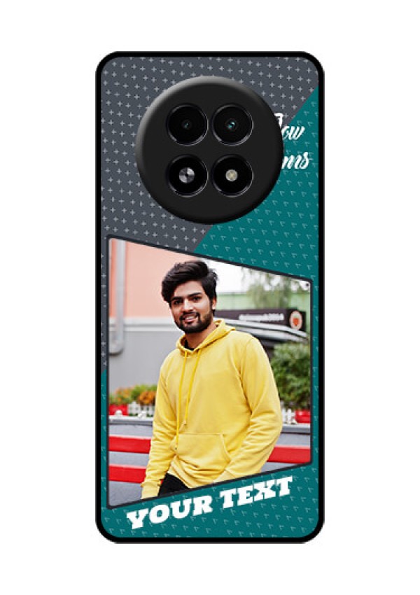 Realme 13 5G Custom Glass Phone Case - Background Pattern Design With Quote