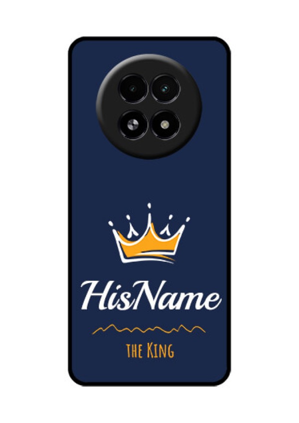 Realme 13 5G Custom Glass Phone Case - King With Name Design