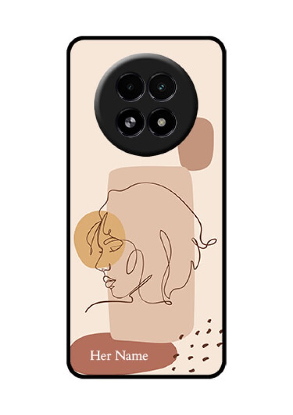 Realme 13 5G Custom Glass Phone Case - Calm Woman Line Art Design