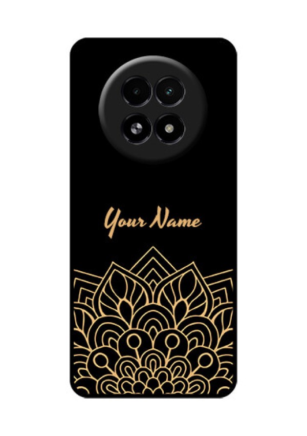 Realme 13 5G Custom Glass Phone Case - Golden Mandala Design