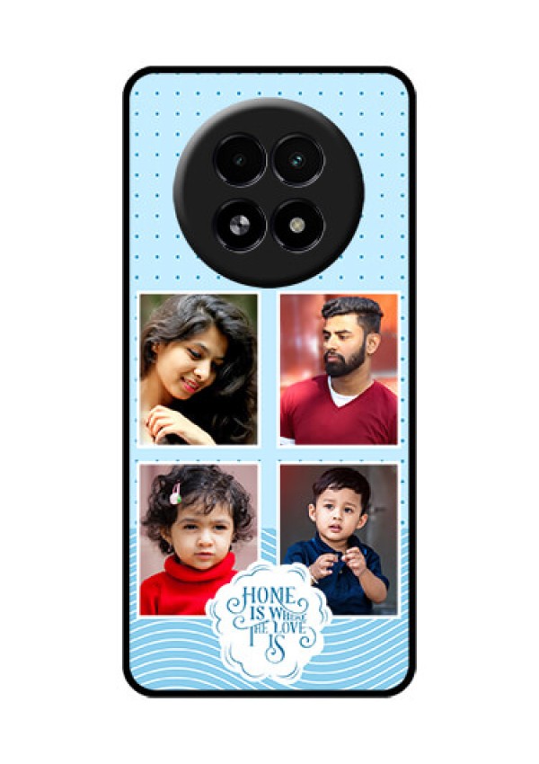 Realme 13 5G Custom Glass Phone Case - Cute Love Quote With 4 Pic Upload Design
