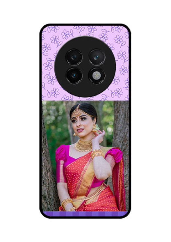 Realme 13 Plus 5G Custom Glass Phone CasePurple Floral Design