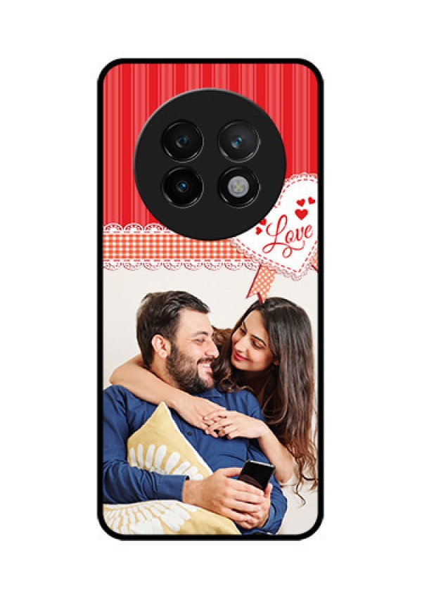 Realme 13 Plus 5G Custom Glass Phone CaseRed Love Pattern Design
