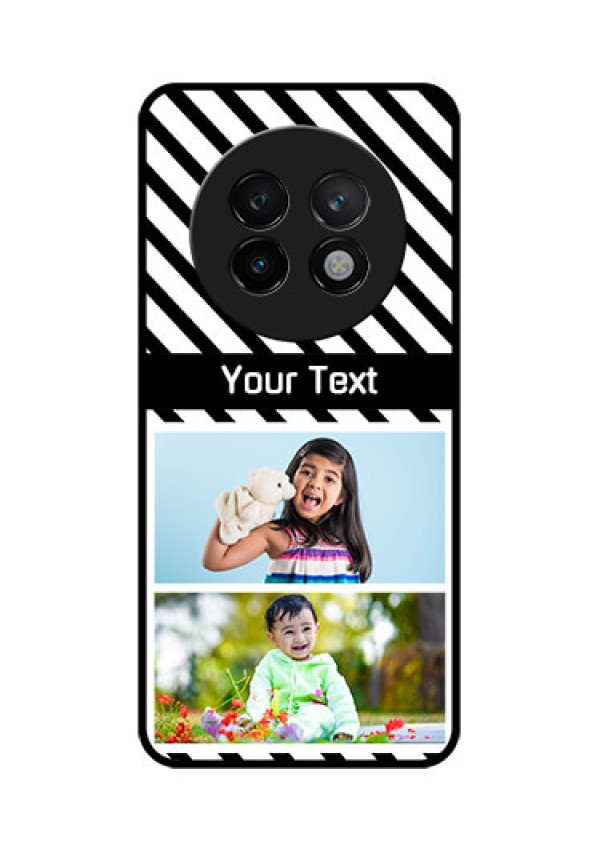Realme 13 Plus 5G Custom Glass Phone CaseBlack And White Stripes Design