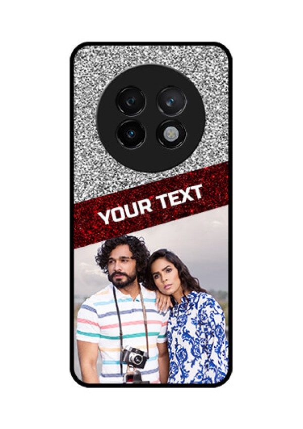 Realme 13 Plus 5G Custom Glass Phone CaseImage Holder With Glitter Strip Design