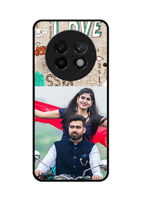 Realme 13 Plus 5G Custom Glass Phone CaseLove Doodle Pattern