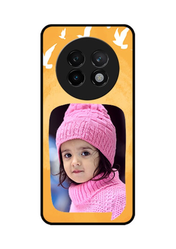 Realme 13 Plus 5G Custom Glass Phone CaseWater Color Design With Bird Icons