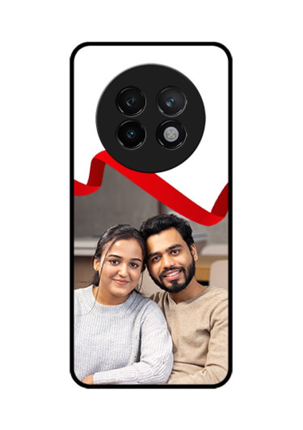 Realme 13 Plus 5G Custom Glass Phone CaseRed Ribbon Frame Design