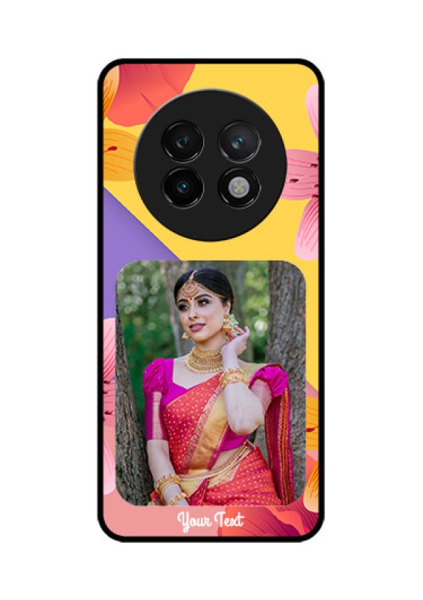 Realme 13 Plus 5G Custom Glass Phone Case3 Image With Vintage Floral Design