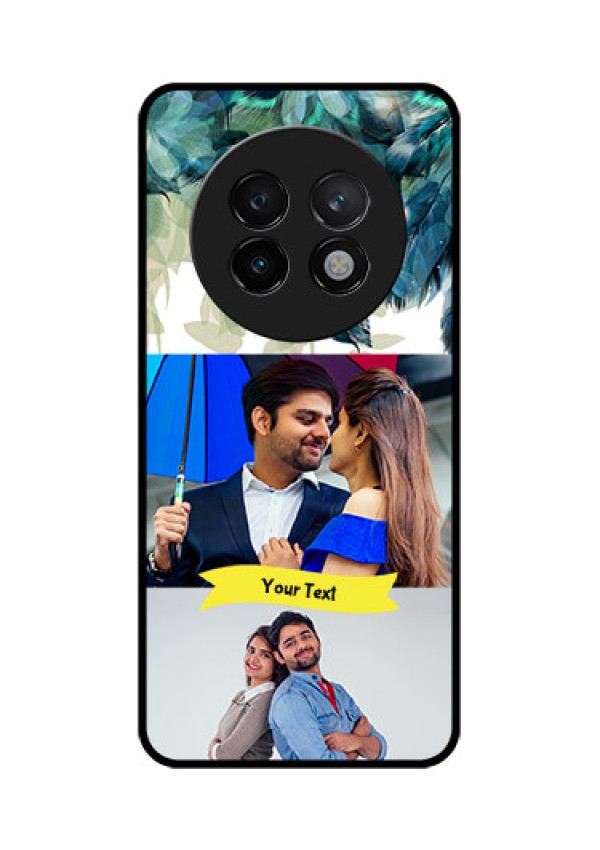 Realme 13 Plus 5G Custom Glass Phone CaseImage With Boho Peacock Feather Design