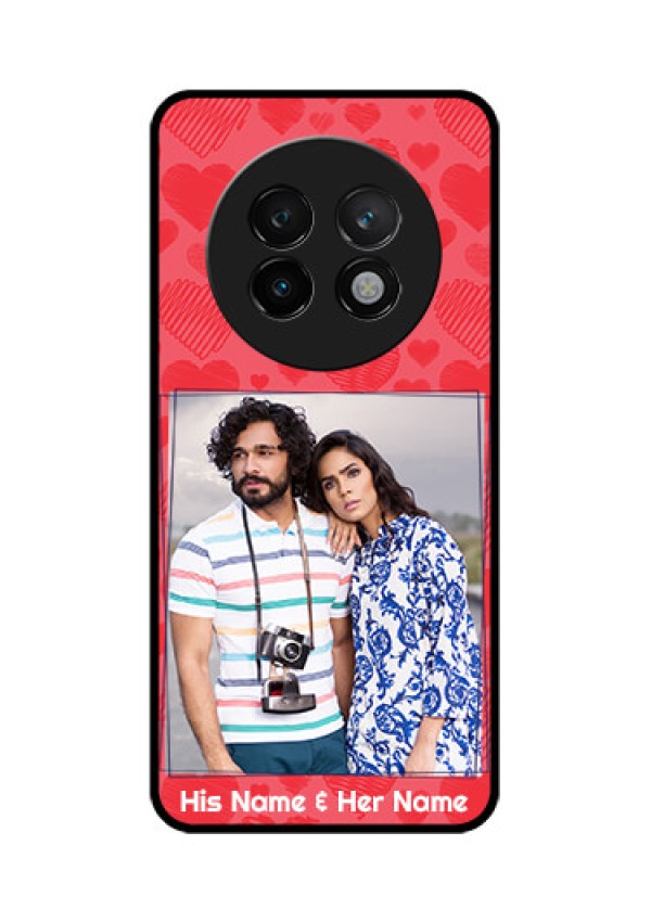 Realme 13 Plus 5G Custom Glass Phone CaseWith Red Heart Symbols Design