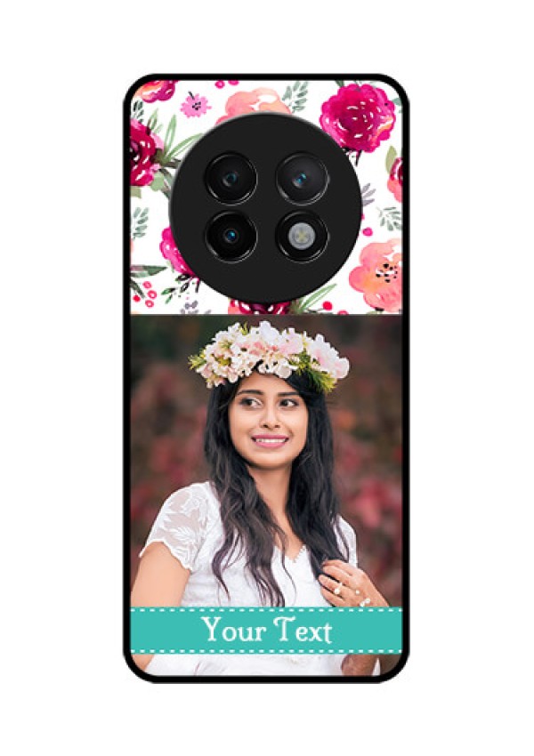 Realme 13 Plus 5G Custom Glass Phone CaseWater Colors Floral Design