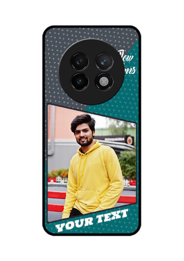 Realme 13 Plus 5G Custom Glass Phone CaseBackground Pattern Design With Quote