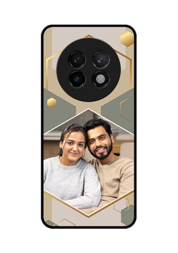 Realme 13 Plus 5G Custom Glass Phone CaseStylish Hexagon Pattern Design