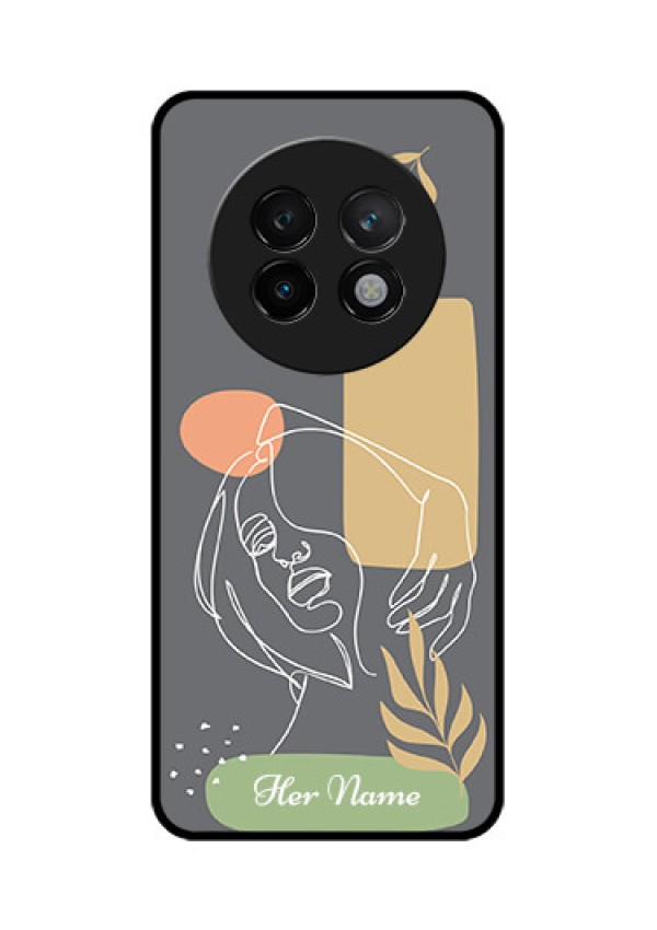 Realme 13 Plus 5G Custom Glass Phone CaseGazing Woman Line Art Design
