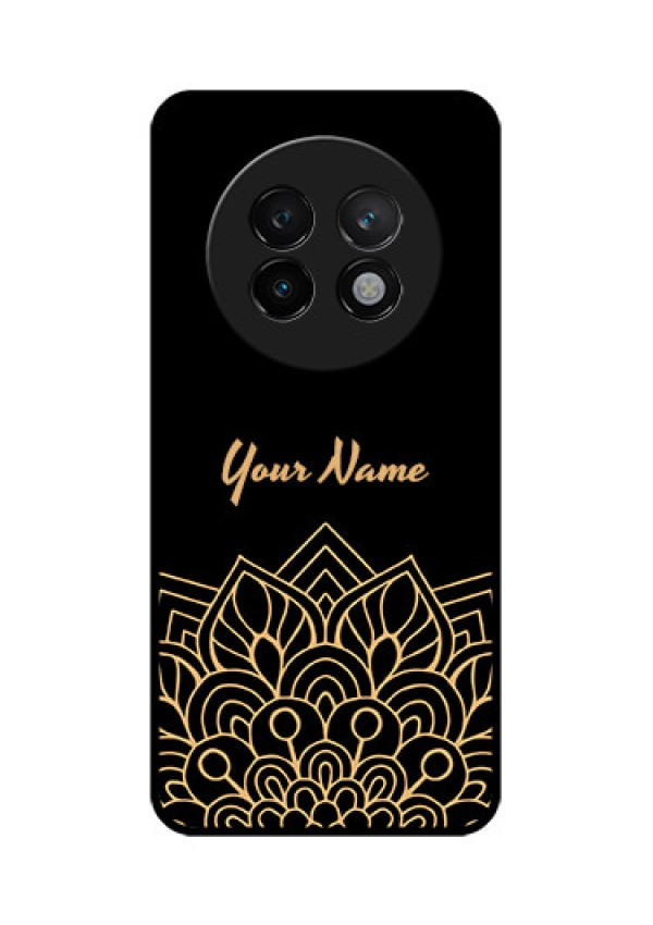 Realme 13 Plus 5G Custom Glass Phone CaseGolden Mandala Design