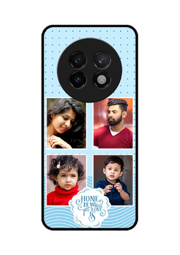 Realme 13 Plus 5G Custom Glass Phone CaseCute Love Quote With 4 Pic Upload Design