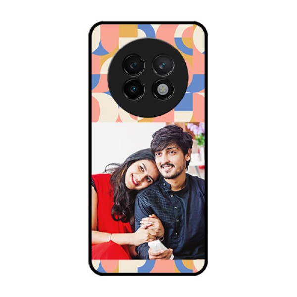 Realme 13 Plus 5G Custom Glass Phone CaseSemi - Circle Maze Pattern Design