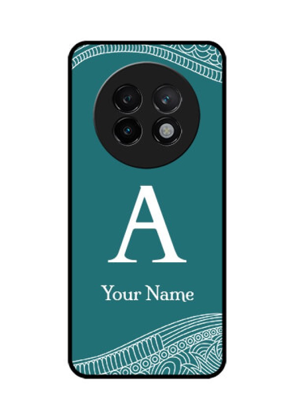 Realme 13 Plus 5G Custom Glass Phone CaseLine Art Pattern With Custom Name Design