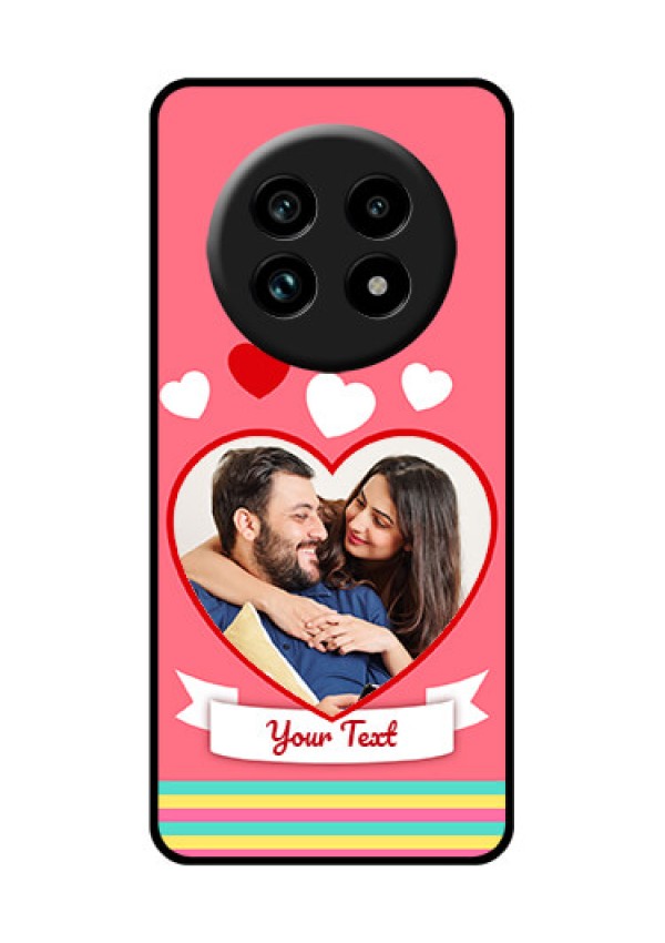 Realme 13 Pro 5G Custom Glass Phone Case - Love Shapes Doodle Design