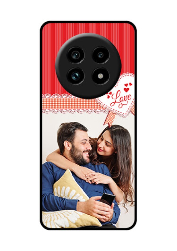 Realme 13 Pro 5G Custom Glass Phone Case - Red Love Pattern Design