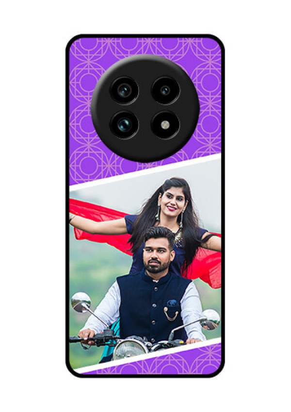 Realme 13 Pro 5G Custom Glass Phone Case - Violet Color Pattern Design