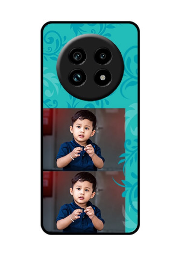 Realme 13 Pro 5G Custom Glass Phone Case - With Photo And Green Floral Design
