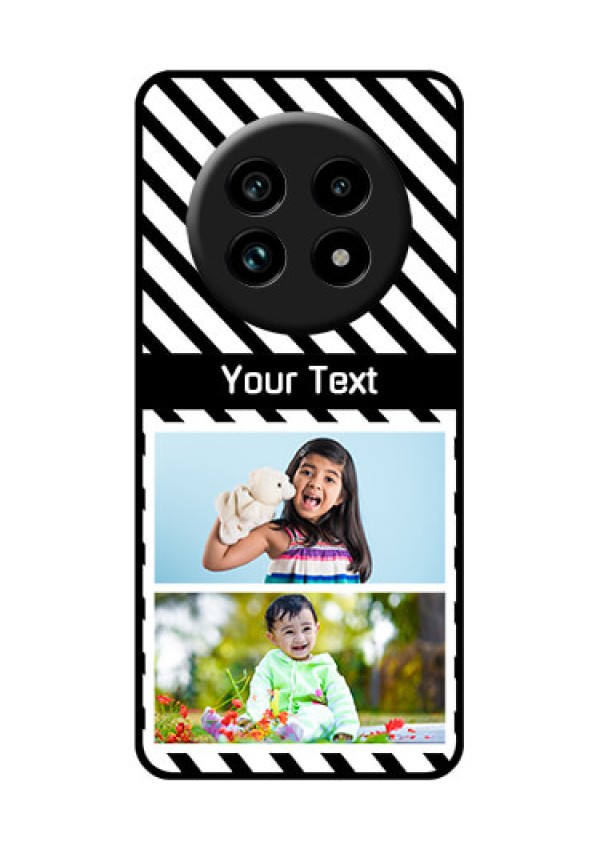 Realme 13 Pro 5G Custom Glass Phone Case - Black And White Stripes Design