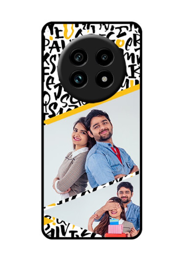 Realme 13 Pro 5G Custom Glass Phone Case - Letters Pattern Design