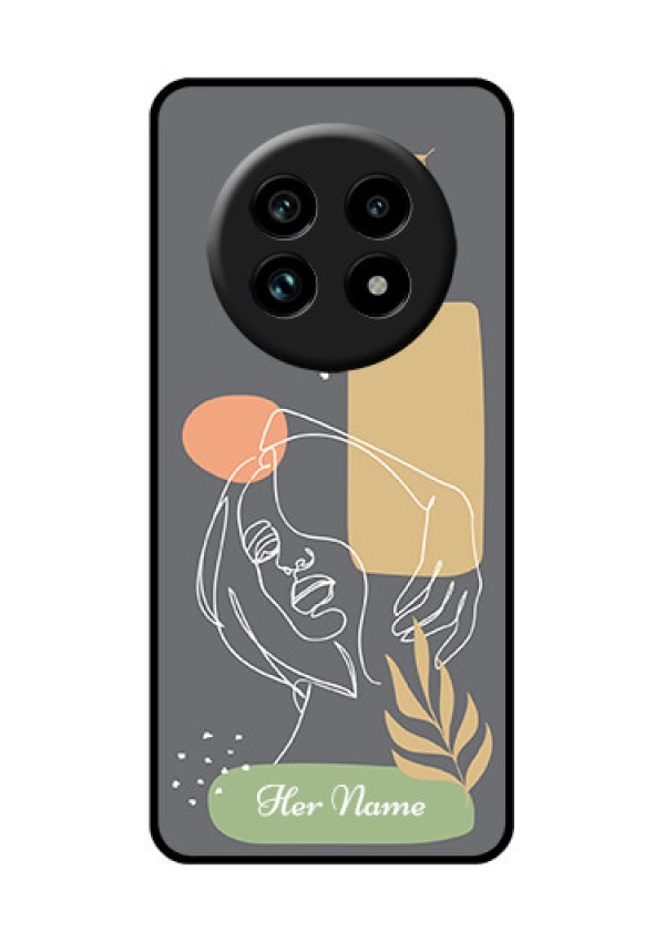 Realme 13 Pro 5G Custom Glass Phone Case - Gazing Woman Line Art Design