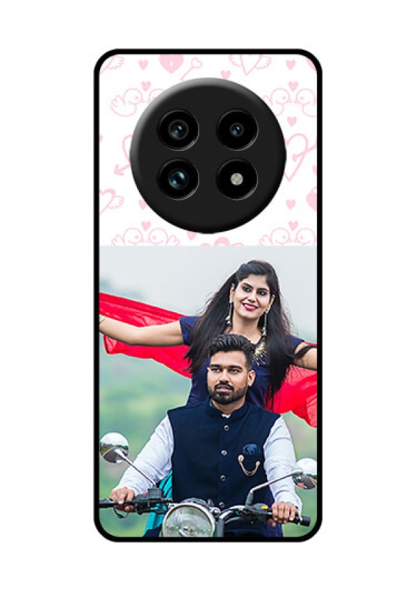 Realme 13 Pro Plus 5G Custom Glass Phone Case - Pink Flying Heart Design