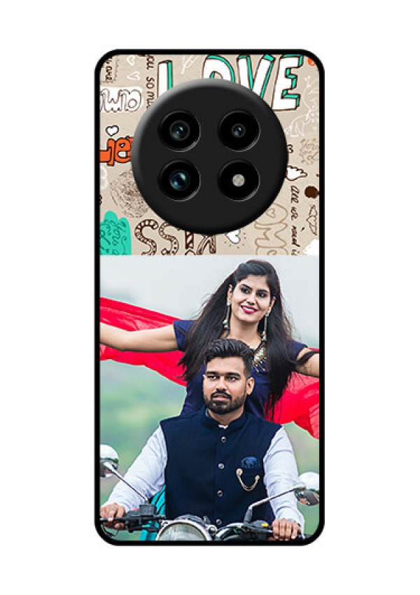Realme 13 Pro Plus 5G Custom Glass Phone Case - Love Doodle Pattern