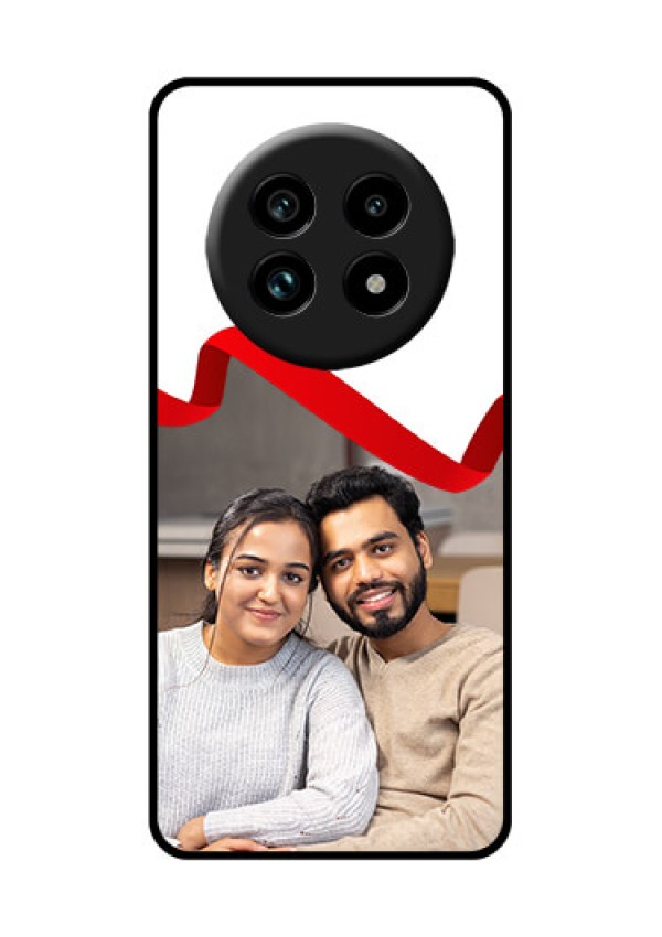Realme 13 Pro Plus 5G Custom Glass Phone Case - Red Ribbon Frame Design