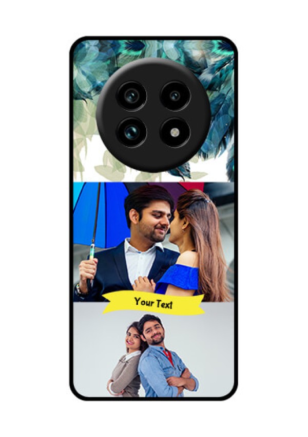 Realme 13 Pro Plus 5G Custom Glass Phone Case - Image With Boho Peacock Feather Design