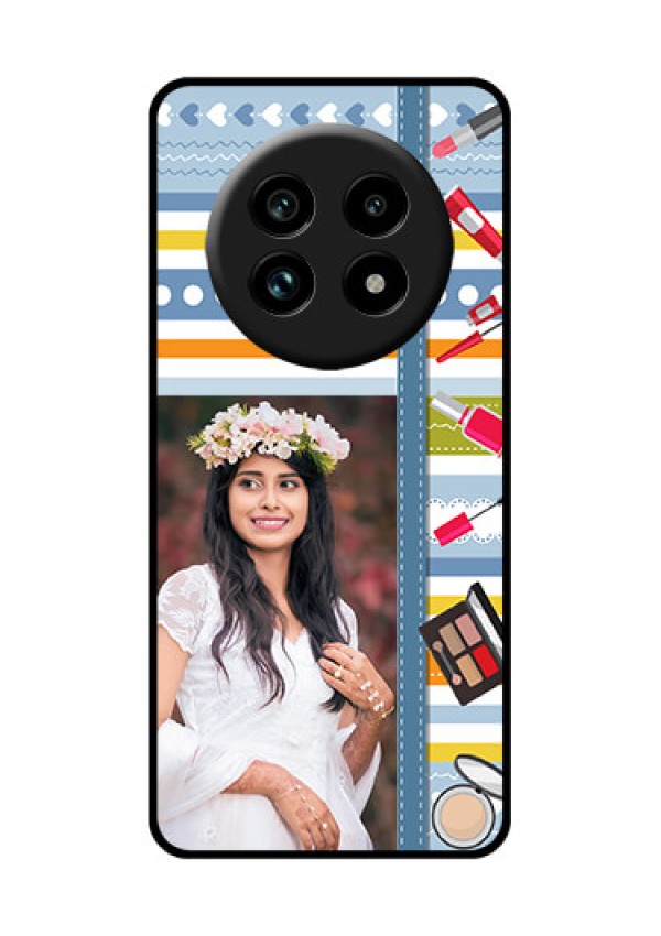 Realme 13 Pro Plus 5G Custom Glass Phone Case - Makeup Icons Design