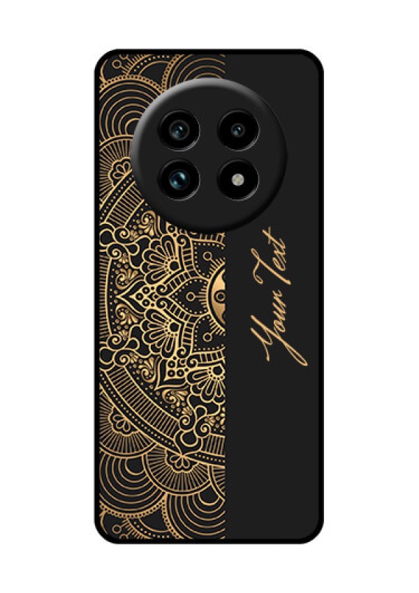 Realme 13 Pro Plus 5G Custom Glass Phone Case - Mandala Art With Custom Text Design