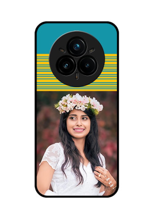 Realme 14 Pro Plus 5G Custom Glass Phone CaseYellow and Blue Design