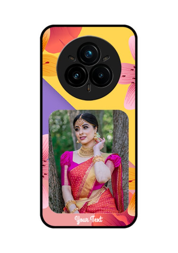Realme 14 Pro Plus 5G Custom Glass Phone Case3 Image With Vintage Floral Design