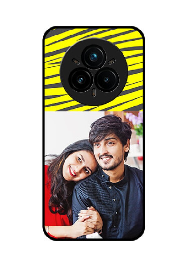 Realme 14 Pro Plus 5G Custom Glass Phone CaseYellow Abstract Design