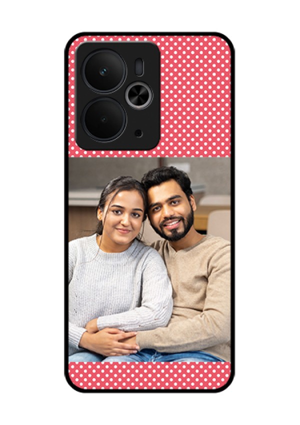 Realme 14T 5G Custom Glass Phone Case - White Dotted Design