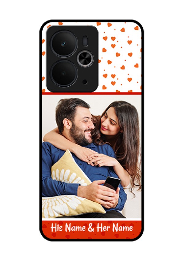 Realme 14T 5G Custom Glass Phone Case - Orange Love Symbol Design