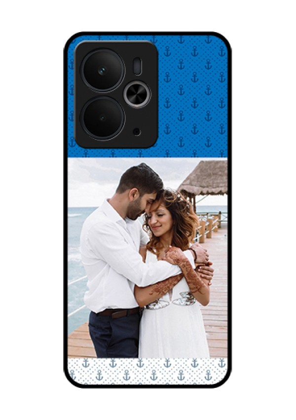 Realme 14T 5G Custom Glass Phone Case - Blue Anchors Design