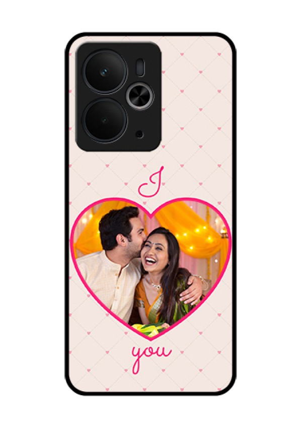 Realme 14T 5G Custom Glass Phone Case - Heart Shape Design