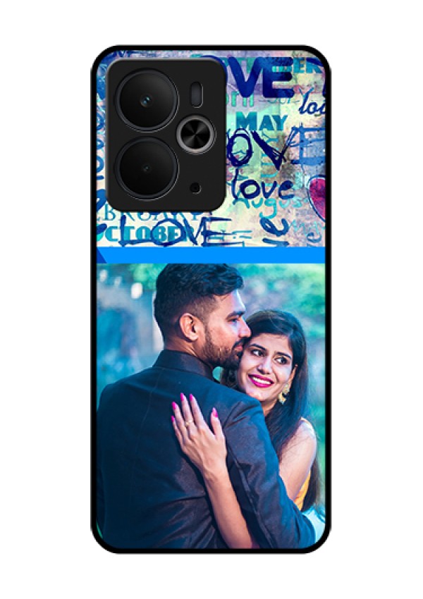 Realme 14T 5G Custom Glass Phone Case - Colorful Love Design