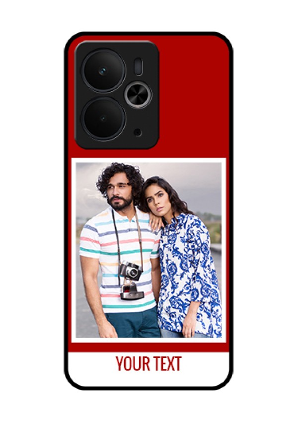 Realme 14T 5G Custom Glass Phone Case - Red Color Design