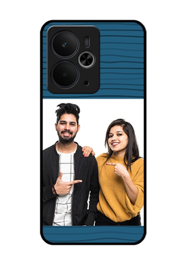 Realme 14T 5G Custom Glass Phone Case - Blue Pattern Cover Design