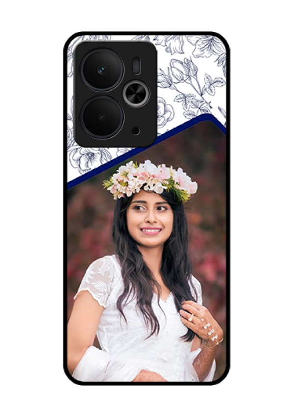 Realme 14T 5G Custom Glass Phone Case - Classy Floral Design