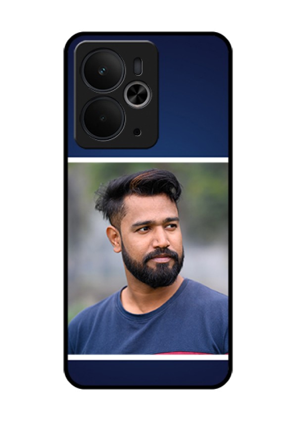 Realme 14T 5G Custom Glass Phone Case - Simple Royal Blue Design